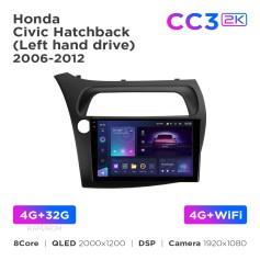 Radio samochodowe Teyes CC3 2k 4+32 Gb Honda Civic Hatchback 2006-2012 9"