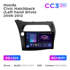 Radio samochodowe Teyes CC3 2k 4+32 Gb Honda Civic Hatchback 2006-2012 9"