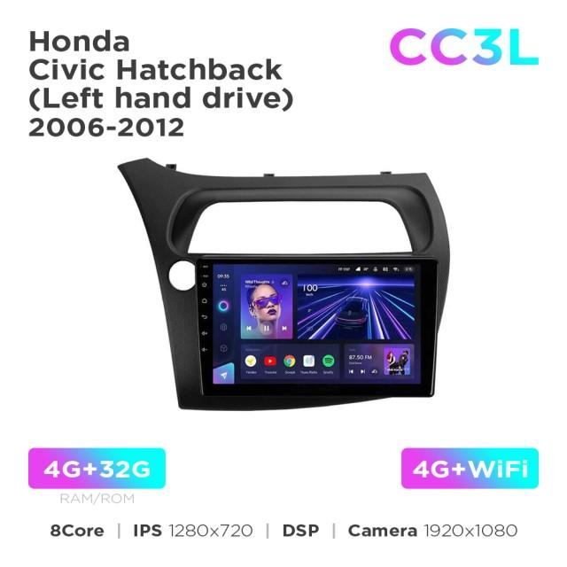 Radio samochodowe do Honda Civic Hatchback 2006-2012 Teyes CC3L 4+32 Gb 9"