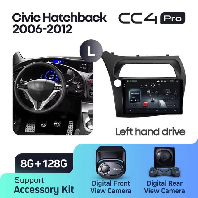 Radio samochodowe Teyes CC4 Pro 2k 8+128 Gb Honda Civic Hatchback 2006-2012 9"