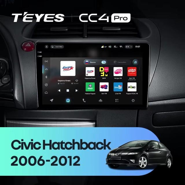 Radio samochodowe Teyes CC4 Pro 2k 8+128 Gb Honda Civic Hatchback 2006-2012 9"
