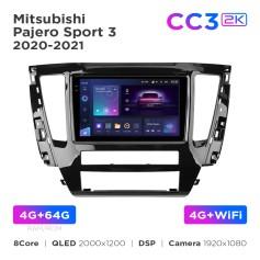 Radio samochodowe Teyes CC3 2k 4+64 Gb Mitsubishi Pajero Sport 3 2020-2021 9"