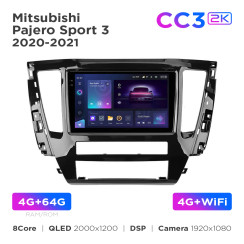 Radio samochodowe Teyes CC3 2k 4+64 Gb Mitsubishi Pajero Sport 3 2020-2021 9"