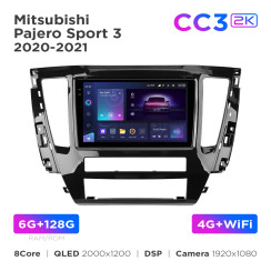 Radio samochodowe Teyes CC3 2k 6+128 Gb Mitsubishi Pajero Sport 3 2020-2021 9"