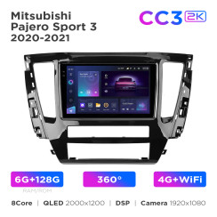 Radio samochodowe Teyes CC3 2k 6+128 Gb 360° Mitsubishi Pajero Sport 3 2020-2021 9"