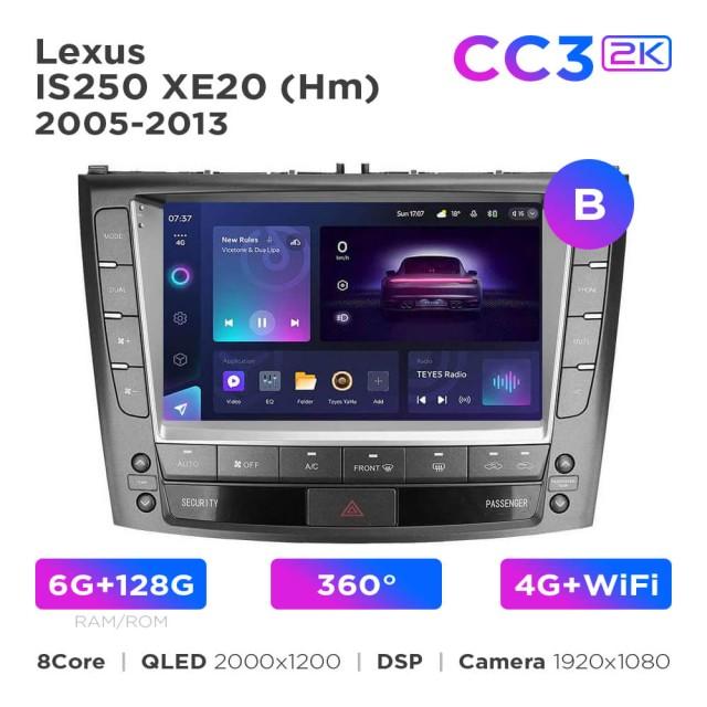 Radio samochodowe Teyes CC3 2k 6+128 Gb 360° Lexus IS250 XE20 (Hm) 2005-2013 (B) 9"