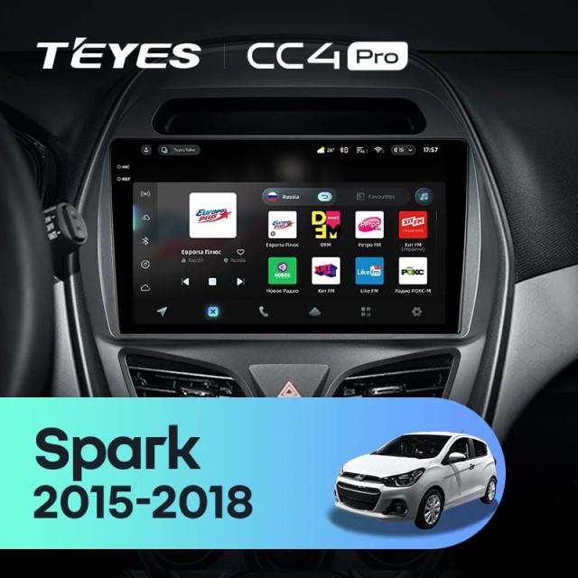 Radio samochodowe Teyes CC4 Pro 2k 8+128 Gb Chevrolet Spark Beat 2015-2018 (F2) 9"