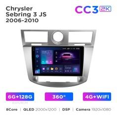 Radio samochodowe Teyes CC3 2k 6+128 Gb 360° Chrysler Sebring 3 JS 2006-2010 9"