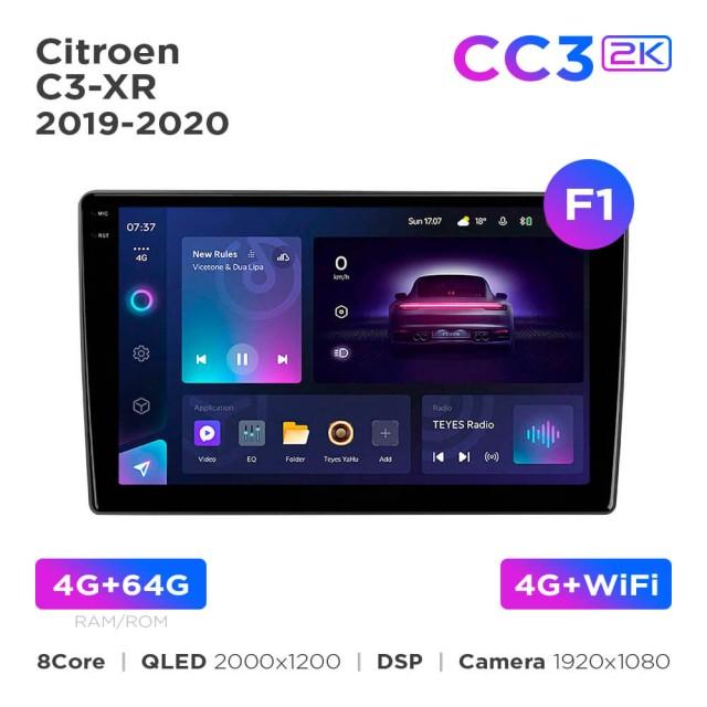 Radio samochodowe Teyes CC3 2k 4+64 Gb Citroen C3-XR 2019-2020 (F1) 10"