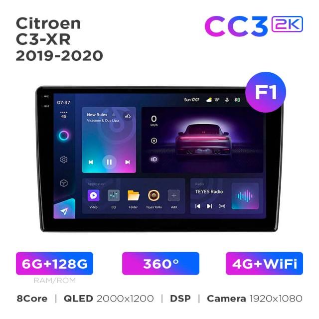 Radio samochodowe Teyes CC3 2k 6+128 Gb 360° Citroen C3-XR 2019-2020 (F1) 10"
