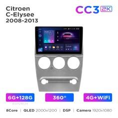 Radio samochodowe Teyes CC3 2k 6+128 Gb 360° Citroen C-Elysee 2008-2013 9