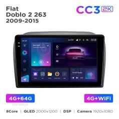 Radio samochodowe Teyes CC3 2k 4+64 Gb Fiat Doblo 2 263 2009-2015 9"