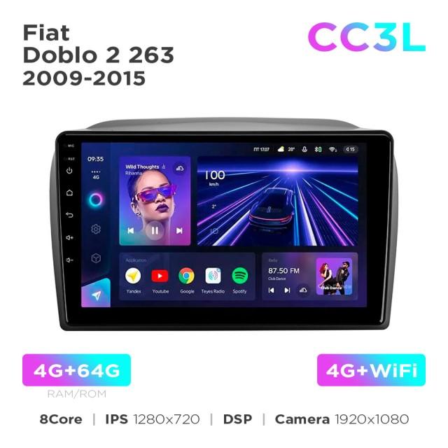Radio samochodowe Teyes CC3L 4+64 Gb Fiat Doblo 2 263 2009-2015 9"