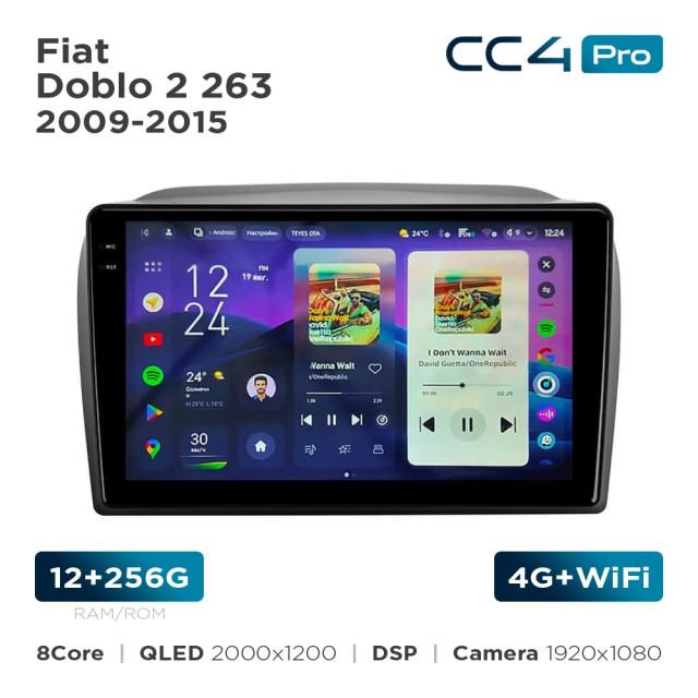 Radio samochodowe Teyes CC4 Pro 2k 12+256 Gb Fiat Doblo 2 263 2009-2015 9"