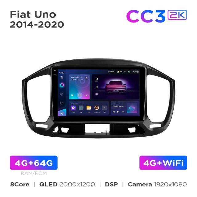 Radio samochodowe Teyes CC3 2k 4+64 Gb Fiat Uno 2014-2020 9"