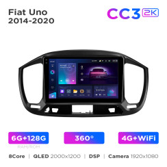 Radio samochodowe Teyes CC3 2k 6+128 Gb 360° Fiat Uno 2014-2020 9
