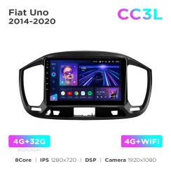 Radio samochodowe do Fiat Uno 2014-2020 Teyes CC3L 4+32 Gb 9"