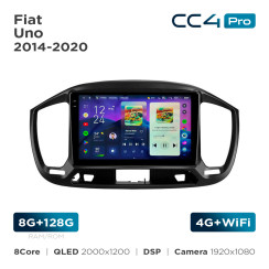 Radio samochodowe Teyes CC4 Pro 2k 8+128 Gb Fiat Uno 2014-2020 9"