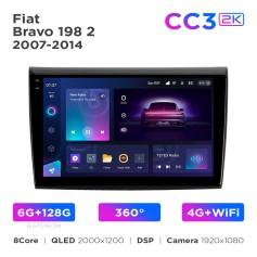 Radio samochodowe Teyes CC3 2k 6+128 Gb 360° Fiat Bravo 198 2 2007-2014 9"