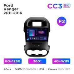 Radio samochodowe Teyes CC3 2k 6+128 Gb 360° Ford Ranger 2011-2016 (F2) 9"