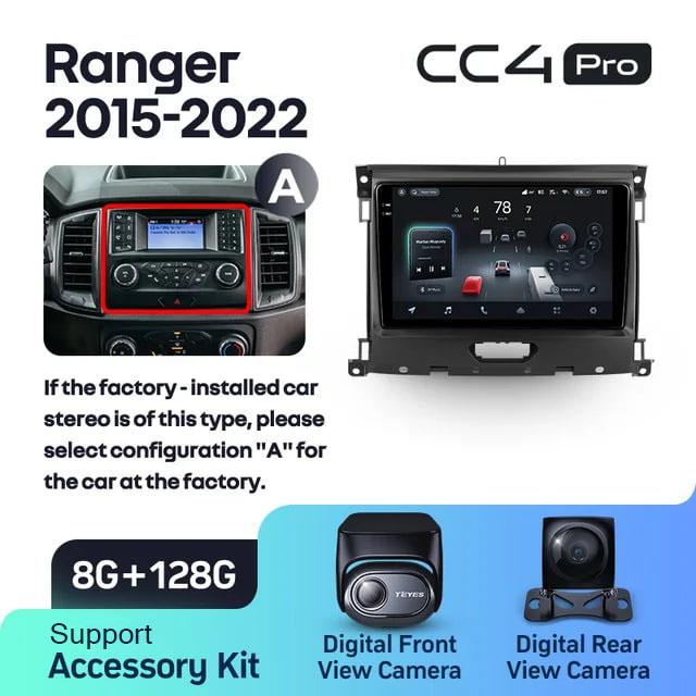 Radio samochodowe Teyes CC4 Pro 2k 8+128 Gb Ford Ranger P703 2015-2022 (A) 9"