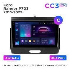 Radio samochodowe Teyes CC3 2k 4+64 Gb Ford Ranger P703 2015-2022 (C) 9"