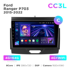 Radio samochodowe Teyes CC3L 4+64 Gb Ford Ranger P703 2015-2022 (C) 9"
