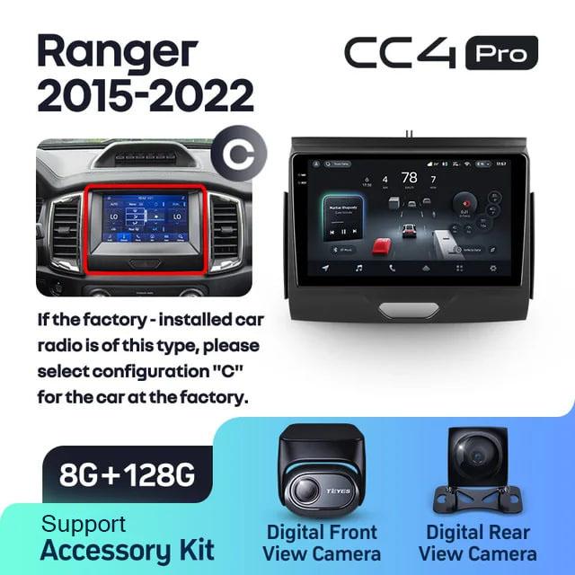 Radio samochodowe Teyes CC4 Pro 2k 8+128 Gb Ford Ranger P703 2015-2022 (C) 9"