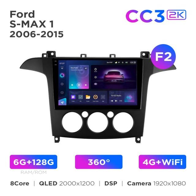 Radio samochodowe Teyes CC3 2k 6+128 Gb 360° Ford S-MAX 1 2006-2015 (F2) 9"