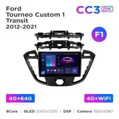 Radio samochodowe Teyes CC3 2k 4+64 Gb Ford Tourneo Custom 1 / Transit 2012-2021 (F1) 9"