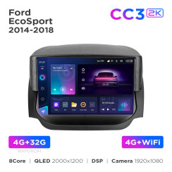 Radio samochodowe Teyes CC3 2k 4+32 Gb Ford EcoSport 2014-2018 9"
