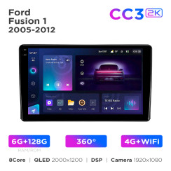 Radio samochodowe Teyes CC3 2k 6+128 Gb 360° Ford Fusion 1 2005-2012 9"