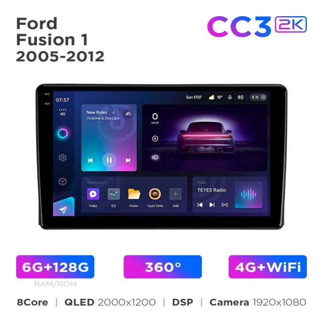 Radio samochodowe Teyes CC3 2k 6+128 Gb 360° Ford Fusion 1 2005-2012 9"
