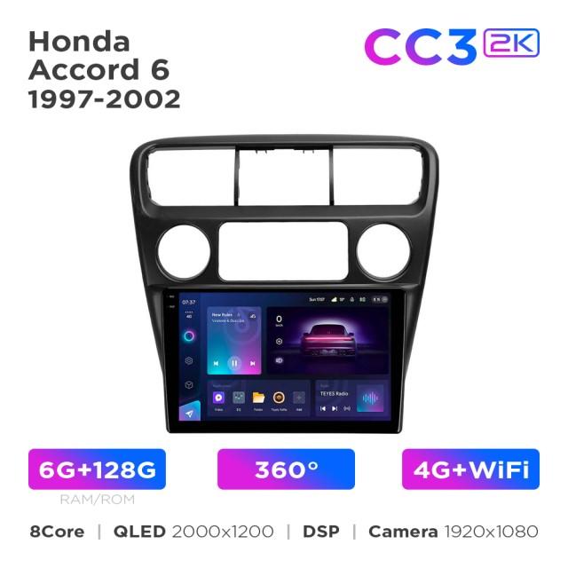 Radio samochodowe Teyes CC3 2k 6+128 Gb 360° Honda Accord 6 1997-2002 9"