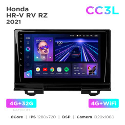Radio samochodowe do Honda HR-V RV RZ 2021 Teyes CC3L 4+32 Gb 9"