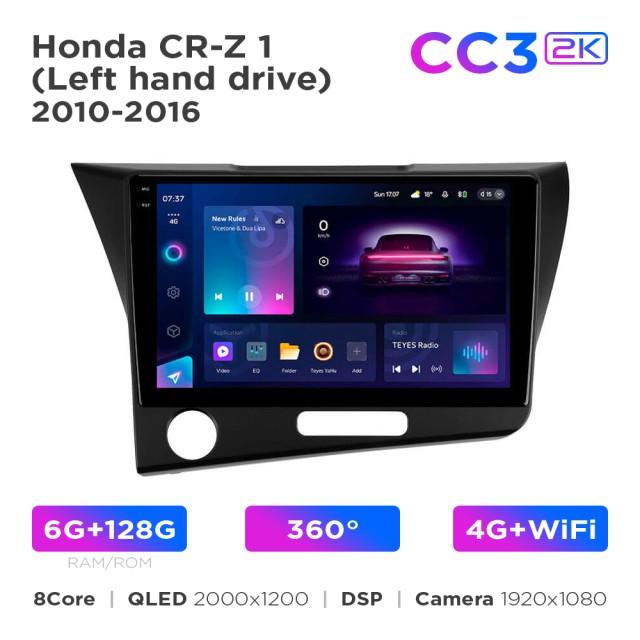 Radio samochodowe Teyes CC3 2k 6+128 Gb 360° Honda CR-Z 1 2010-2016 9"
