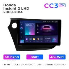 Radio samochodowe Teyes CC3 2k 6+128 Gb 360° Honda Insight 2 LHD 2009-2014 9"