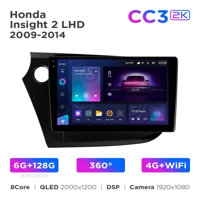 Radio samochodowe Teyes CC3 2k 6+128 Gb 360° Honda Insight 2 LHD 2009-2014 9"