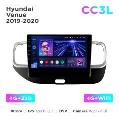 Radio samochodowe do Hyundai Venue 2019-2020 Teyes CC3L 4+32 Gb 10"