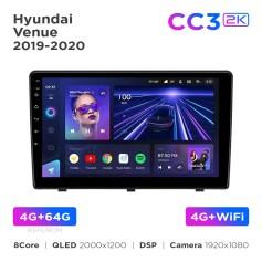 Radio samochodowe Teyes CC3 2k 4+64 Gb Hyundai Venue (1 Din) 2019-2020 9"