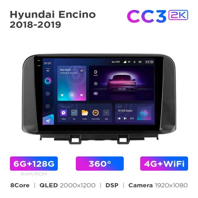 Radio samochodowe Teyes CC3 2k 6+128 Gb 360° Hyundai Encino 2018-2019 10"