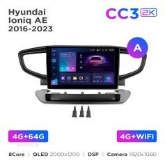 Radio samochodowe Teyes CC3 2k 4+64 Gb Hyundai Ioniq AE 2016-2023 (A) 9"