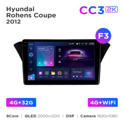 Radio samochodowe Teyes CC3 2k 4+32 Gb Hyundai Rohens Coupe 2012 (F3) 9"