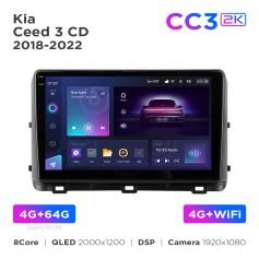Radio samochodowe Teyes CC3 2k 4+64 Gb Kia Ceed 3 CD (1 Din) 2018-2022 10"