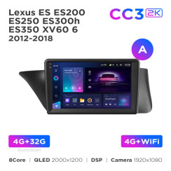 Radio samochodowe Teyes CC3 2k 4+32 Gb Lexus ES ES200 ES250 ES300h ES350 XV60 6 2012-2018 (A) 9"