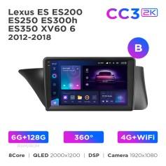 Radio samochodowe Teyes CC3 2k 6+128 Gb 360° Lexus ES ES200 ES250 ES300h ES350 XV60 6 2012-2018 (B) 9"