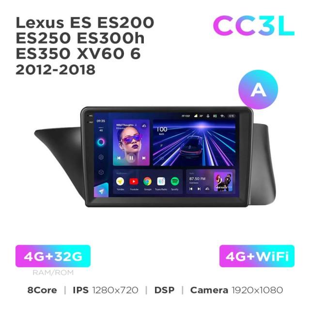 Radio samochodowe Teyes CC3 2k 6+128 Gb Lexus ES ES200 ES250 ES300h ES350 XV60 6 2012-2018 (A) 9"