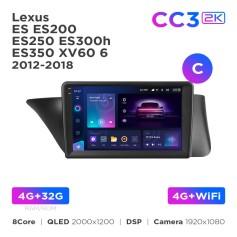 Radio samochodowe Teyes CC3 2k 4+32 Gb Lexus ES ES200 ES250 ES300h ES350 XV60 6 2012-2018 (C) 9"