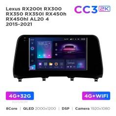 Radio samochodowe Teyes CC3 2k 4+32 Gb Lexus RX200t RX300 RX350 RX350l RX450h RX450hl AL20 4 2015-2021 10"