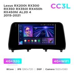 Radio samochodowe do Lexus RX200t RX300 RX350 RX350l RX450h RX450hl AL20 4 2015-2021 Teyes CC3L 4+32 Gb 10"